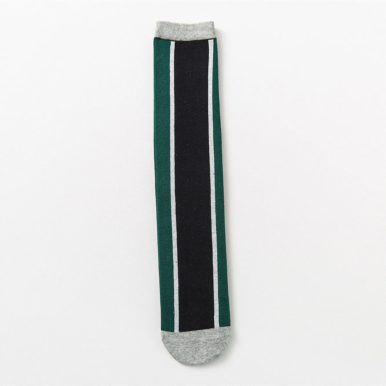 green with ash PEONFLY Гольфы высокого качества Счастливые носки женские длинные Хлопковые женские Разноцветные полосатые чулки модные хлопковые носки - Цвет: green with ash