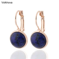 new colorful vintage drop earrings rose gold color white natural stone long earring women luxury fashion jewelry