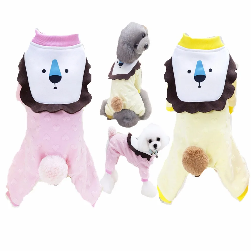 Y95 Милая теплая одежда для домашних животных с Львом флисовый комбинезон на осень