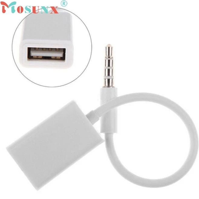 Кабель-конвертер Mosunx 3 5 мм штекер AUX аудио разъем USB 2 0 Автомобильный MP3 0329 |