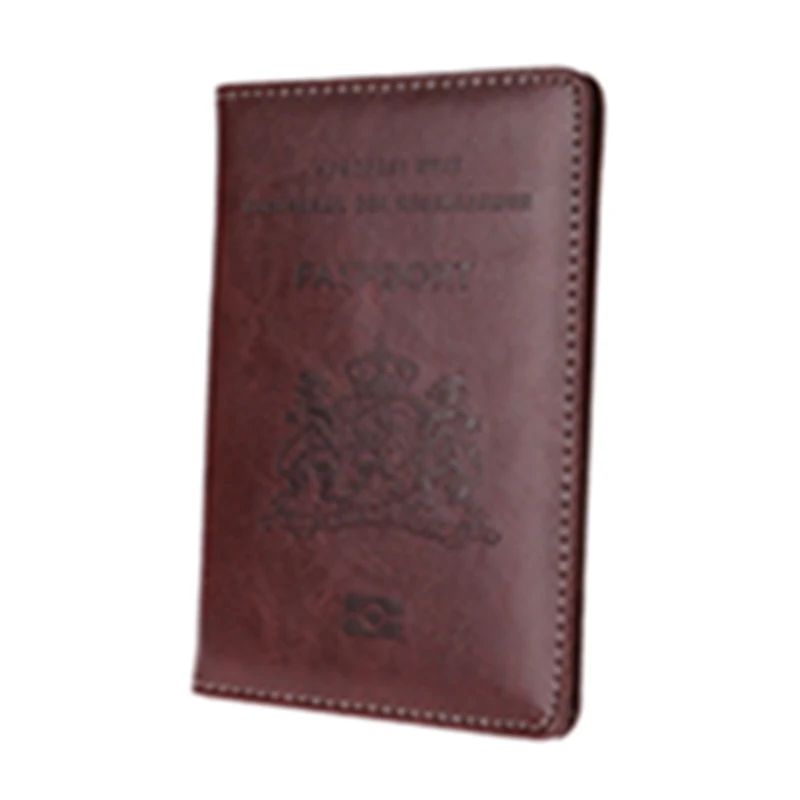 Коричневый New Men Women Travel Leather Passport Card Cover Holder Case Protector Organizer Simple Design Casual Card Holder - Цвет: Коричневый