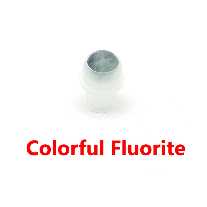 Colorful Fluorite 5 шт. натуральный драгоценный камень ролик для 5 мл 10 мл толстые эфирные масла духи текст ролл на стеклянные бутылки - Цвет: Colorful Fluorite