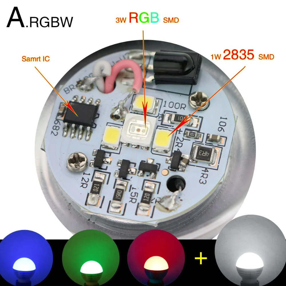 Светодиодный светильник E27 E14 16 цветов меняющий цвет RGB RGBW волшебный переменный