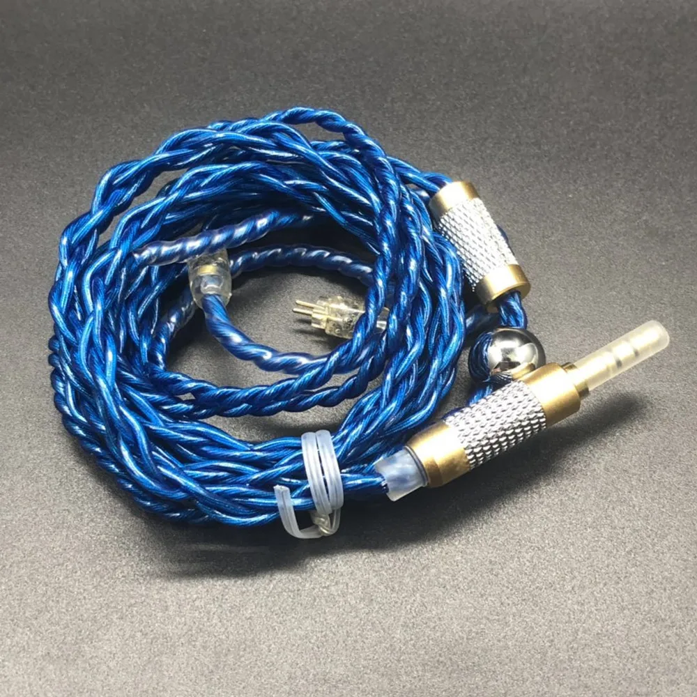 FENGRU DIY JCALLY синий JC04P 5N OFC 4 акции 252 ядер наушники Обновление кабель для Shure SE215 UE900 IE80 KZ ZST ZSN ZS10 Pro ZSX