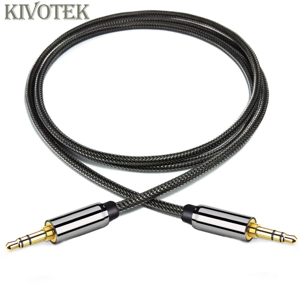 

KIVOTEK 3.5mm Jack Audio Cable Gold Plated 3.5 mm Male to M Cloth audio Aux cable For Phone Car Headphone Beats Speaker