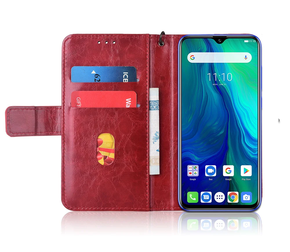 Кожаный чехол книжка для Ulefone Power 6 Fundas с цветочным принтом 100% специальный кошелек