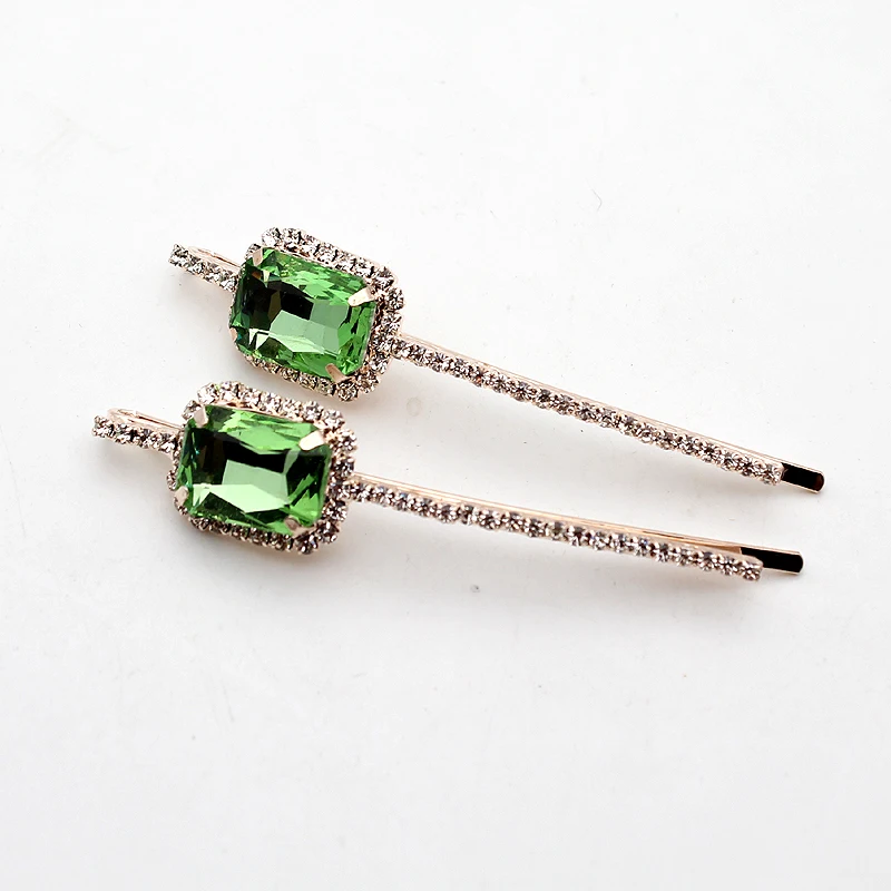 Женские квадратные заколки для волос 1 пара прозрачные цвета розового золота