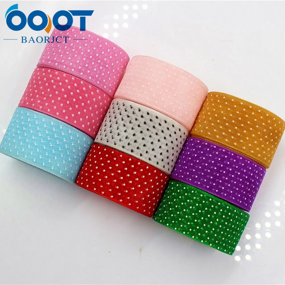 OOOT BAORJCT 1 '✥ мм черно-белая точечная лента из органзы марлевая DIY материал