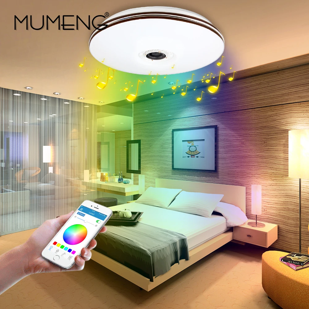 Mumeng светодиодный потолочный светильник современный RGB для гостиной 32 Вт Bluetooth