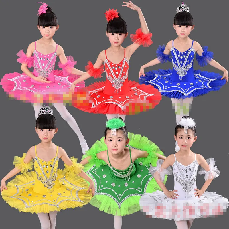 

New Child White Swan Lake Ballet Dress Professional Ballet Tutus Dance Costume Kids Balett Dress Girl Pancake Tutu Dress