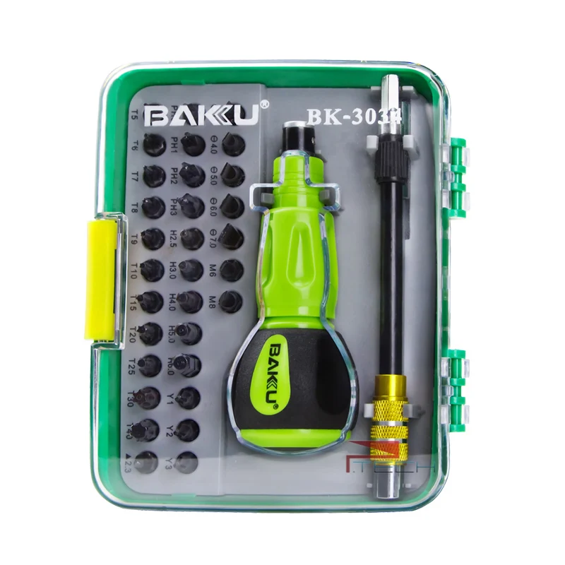 34 in 1 Screwdriver Set Bits BAKU Professional Hardware PC Computer Electronic Repair Multi Tool Kit with Flexible Shaft | Инструменты