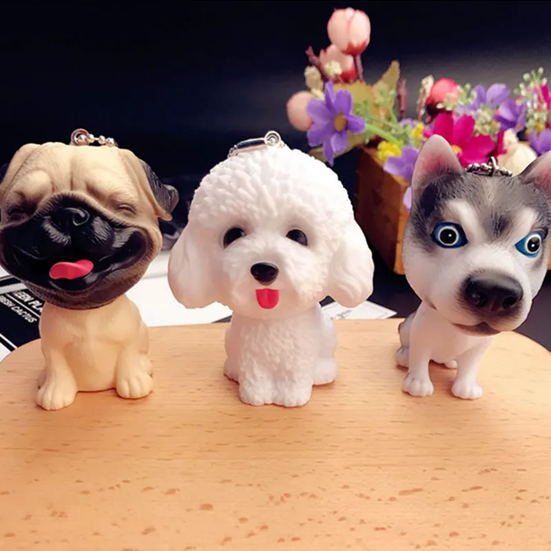 Новые модные брелки Kawaii rabbi Mini dog брелок кольцо аниме креативный Шарм для женщин и