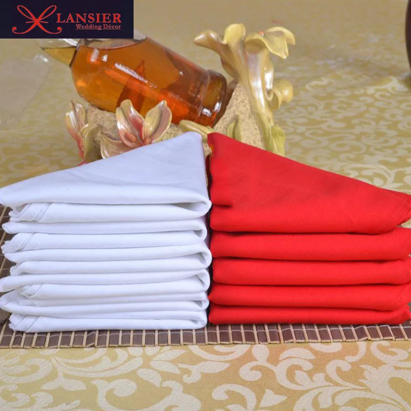 100% хлопок красный обеденный стол белая и красная салфетка свадебное украшение
