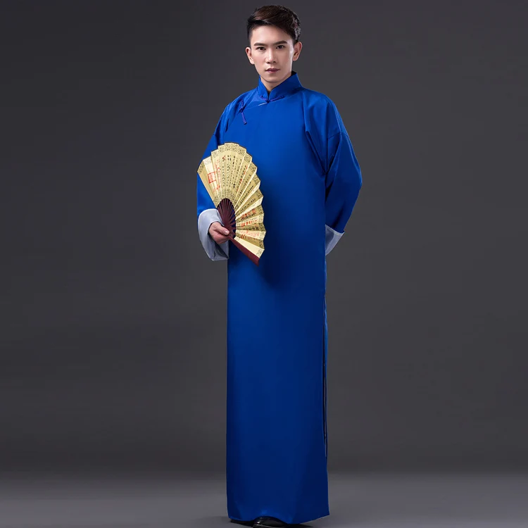 

Hot Sale ! Chinese Traditional Long Robe Male Long-Sleeve gown le chinois longue Robe lungo vestito cinese Chino larga bata
