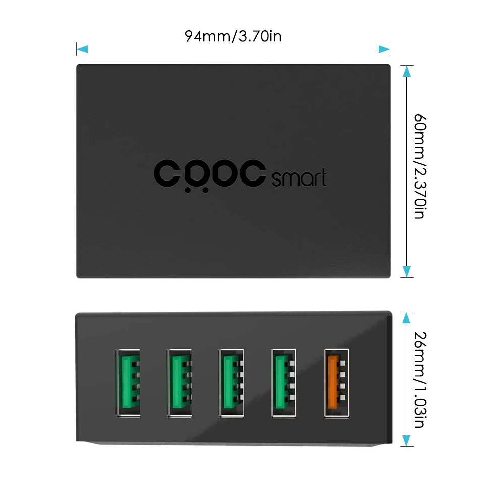 CRDC 54 Вт 5 Порты и разъёмы Usb Зарядное устройство Quick Charge 2 0 Desktop мобильного телефона