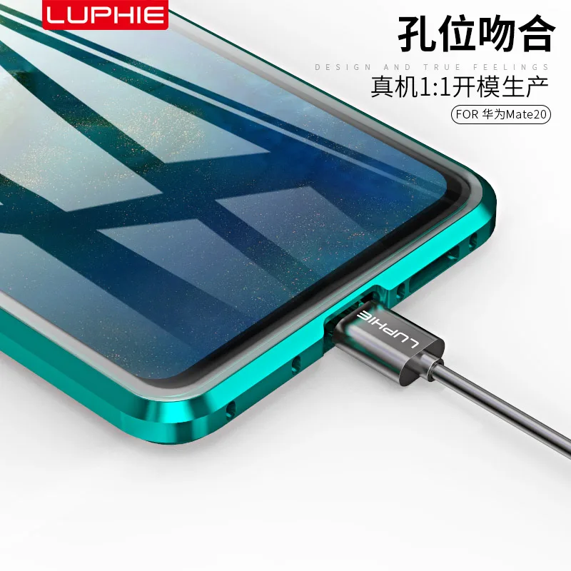 Для huawei mate 20 Pro Магнитный чехол 360 Передний + задний двухсторонний 9 H закаленное