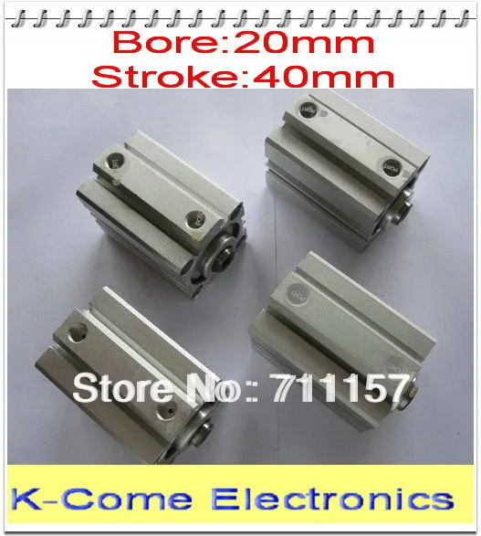 Пневматический Компактный цилиндр двойного действия SDA отверстие 20 мм ход 40 Тип Airtac 20*40 алюминиевый