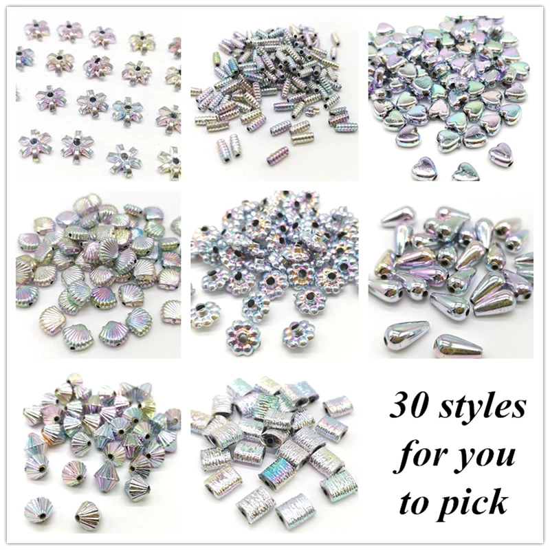 Красочные акриловые бусины разных форм для изготовления ювелирных изделий