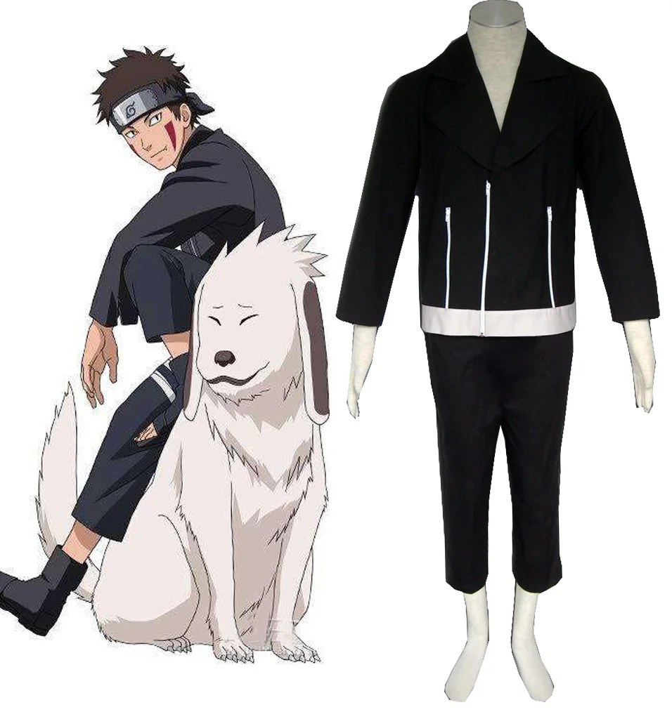 Аниме Наруто: Косплей Костюм Inuzuka Kiba японское кимоно для Хэллоуина Косплей Костюм для мужчин и женщин топ+ брюки