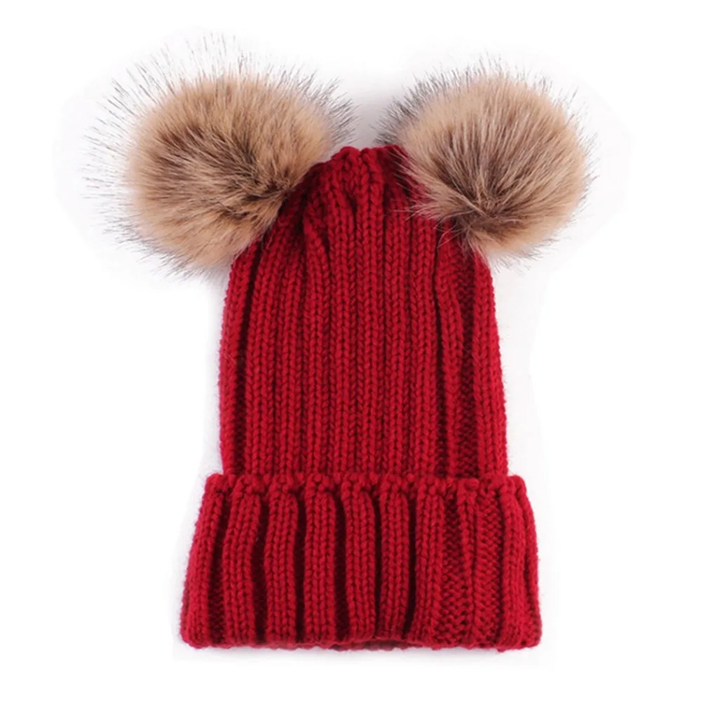 Зимние Кепки s прекрасная мама и новорожденных Для маленьких мальчиков девочек