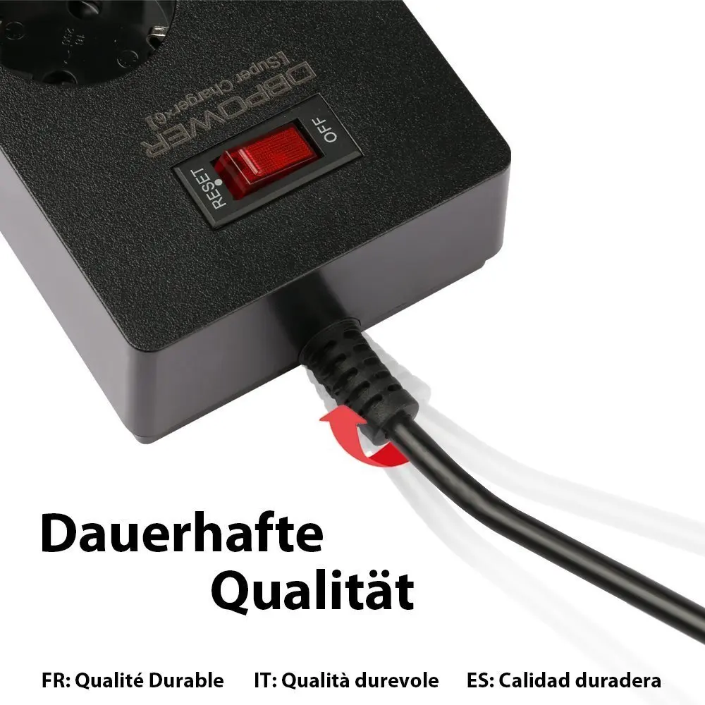 DBPOWER 6-USB и 4-выход ПЕРЕМЕННОГО ТОКА Удлинитель Адаптер 1.8 М Кабель USB Разъем с