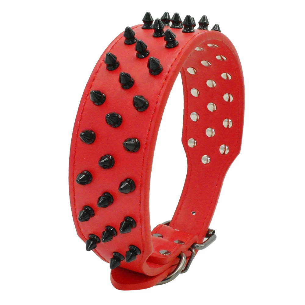 2 дюймовые широкие шипованные ошейники для собак среднего и большого размера