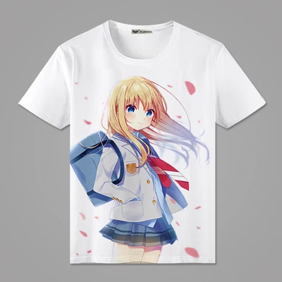 Miyazono Kaori Sawabe Tsubaki Arima Kousei/футболка с короткими рукавами рисунком из мультфильма