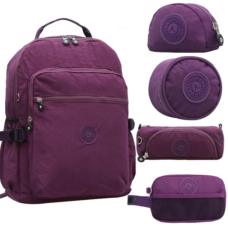 Школьный рюкзак с обезьянкой для девочек-подростков, Mochilas, водонепроницаемый рюкзак, Mochila Feminina, Женская одноцветная дорожная сумка для ноутбука