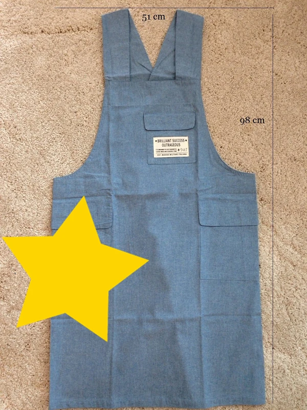 

Chef Apron Gift Japanese style X Shape denim smock Natural Cotton APRON Halter Cross Bandage Bib Kitchen Garden Wear-blue Color