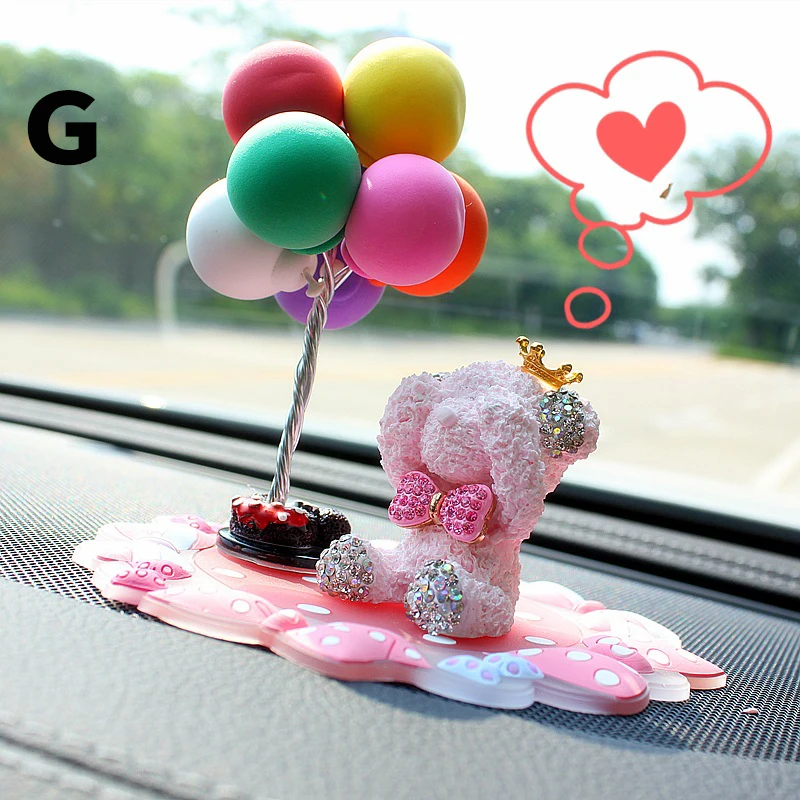 Gypsum Bear Ornament Car Console Decoration Charm Balloon Air Freshener Perfume Interior Decor Crystal Girls Women | Автомобили и