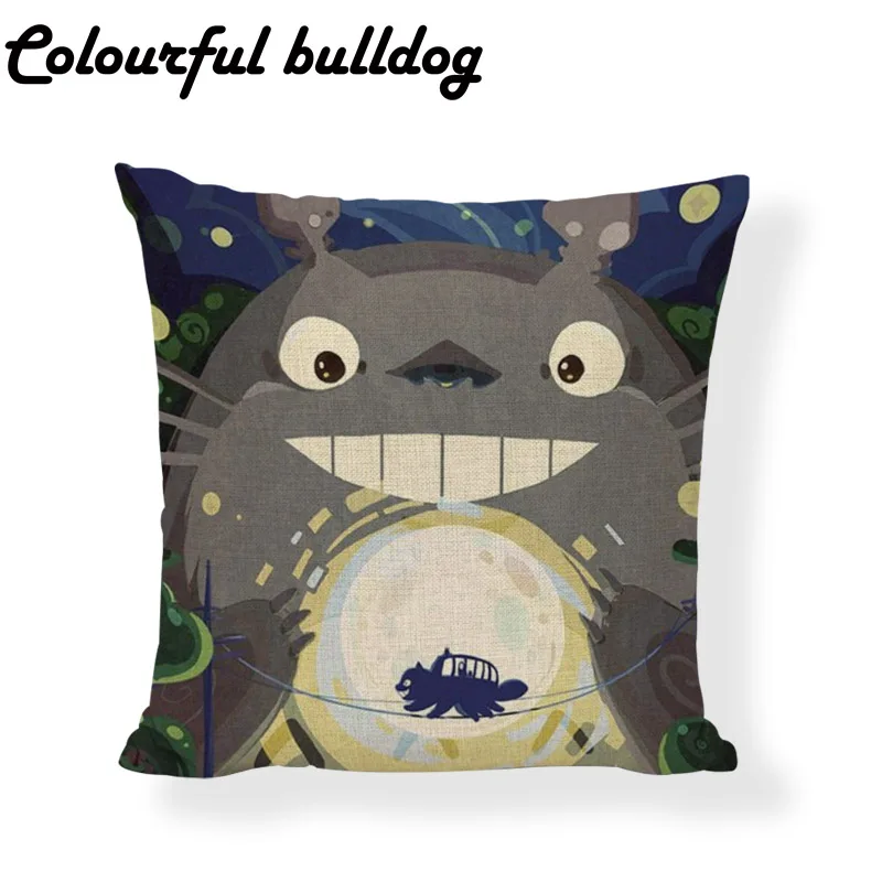 Оптовая продажа наволочка для подушки My Neighbor Totoro черный котенок пугало 43*43 см без