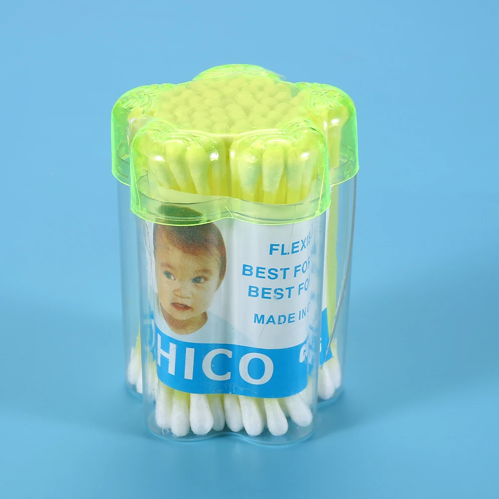 BABY USE 1 коробка бамбуковый ватный тампон деревянные палочки мягкие ватные палочки отжимные уши тампоны Детские индивидуальные Аппликаторы домашняя тушь для ресниц Кисть - Цвет: BABY USE