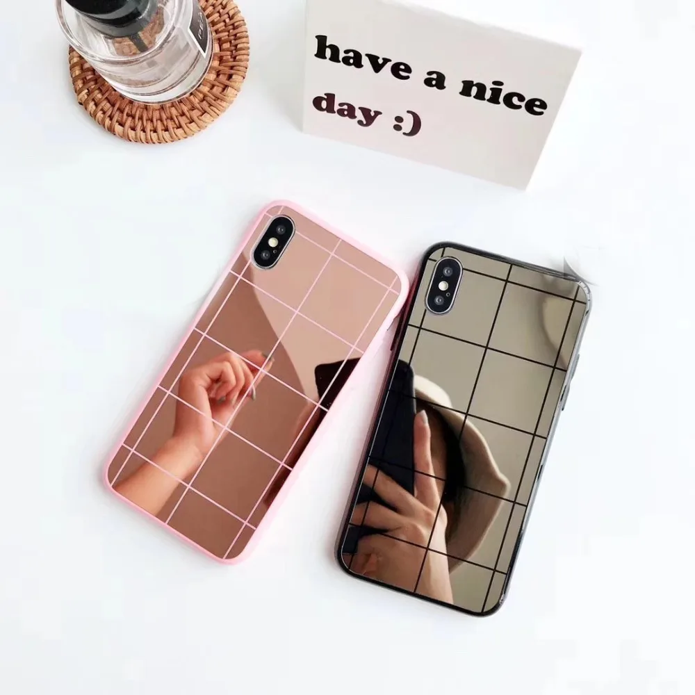 New Luxury Heart Letter Mirror Case for iPhone 11 Pro X XS Max XR Soft Cover Coque 8 7 6 6S Plus Makeup Girl |