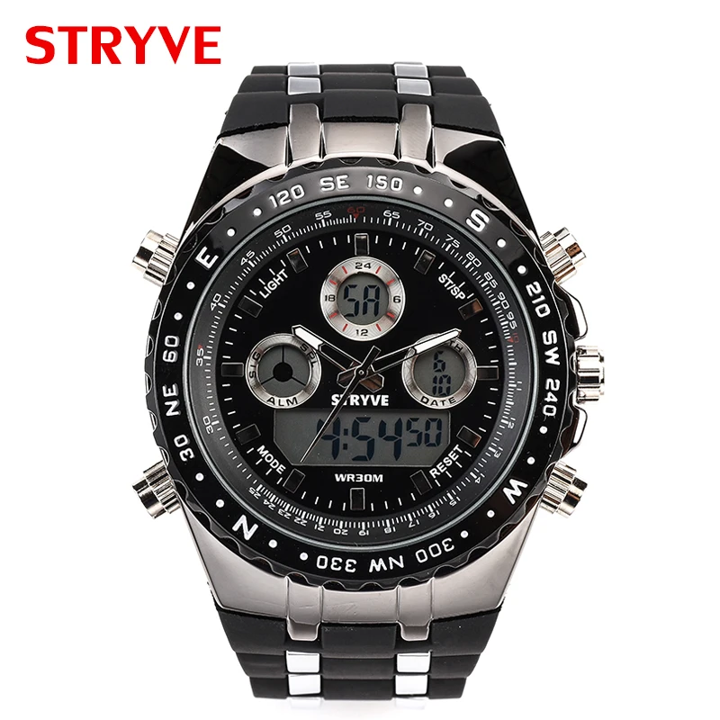 Часы наручные мужские Stryve S8002 спортивные армейские аналоговые с тяжелым