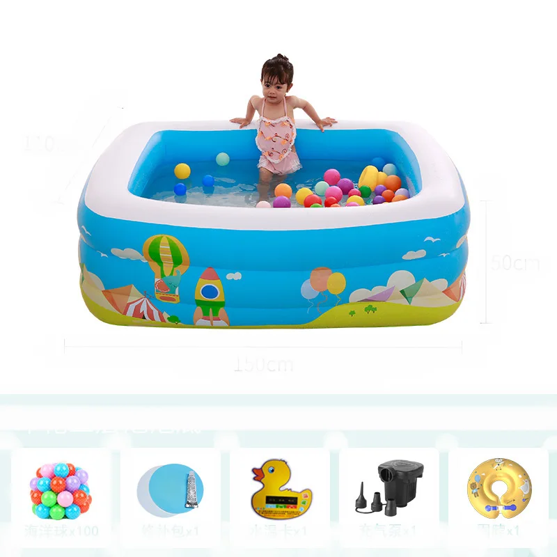 1 комплект надувной круг для купания ребенка бассейн Piscina портативный открытый детский бассейн Ванна детский бассейн водная Ванна - Цвет: 1 set