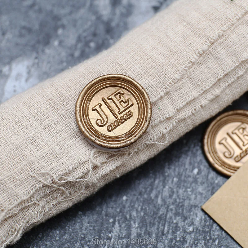 Custom initials with date Self Adhesive Wax Seal Stickers,wedding initials wax stamp,envelope seal,RSVP seals,23 Color Available