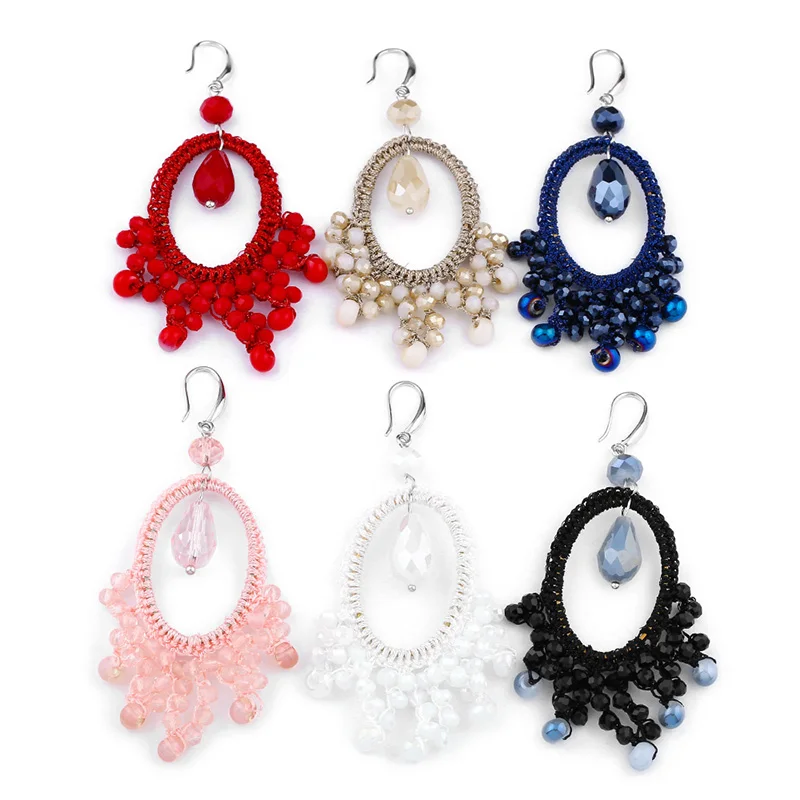 Серьги FLOLA с синими бусинами в стиле бохо ювелирные изделия женские серьги