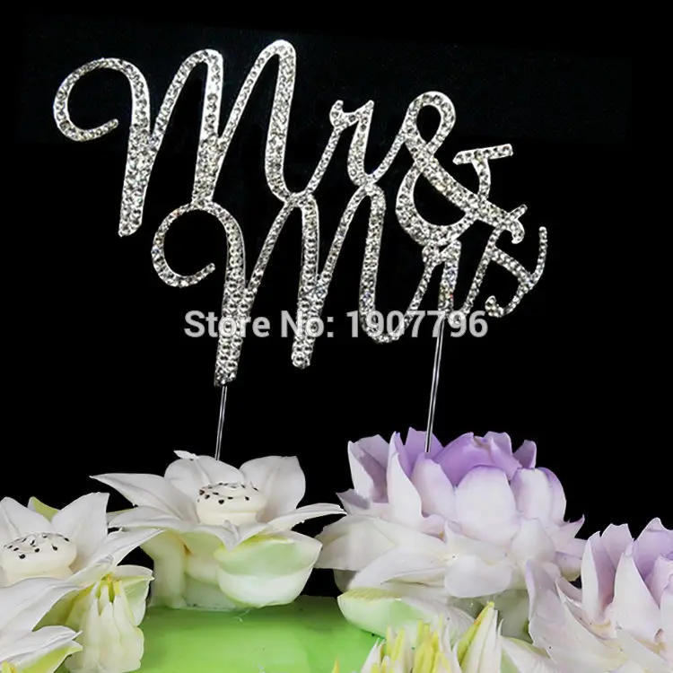 Модный Топ для торта MR &amp MRS 9 см серебристый золотой | Украшения и аксессуары