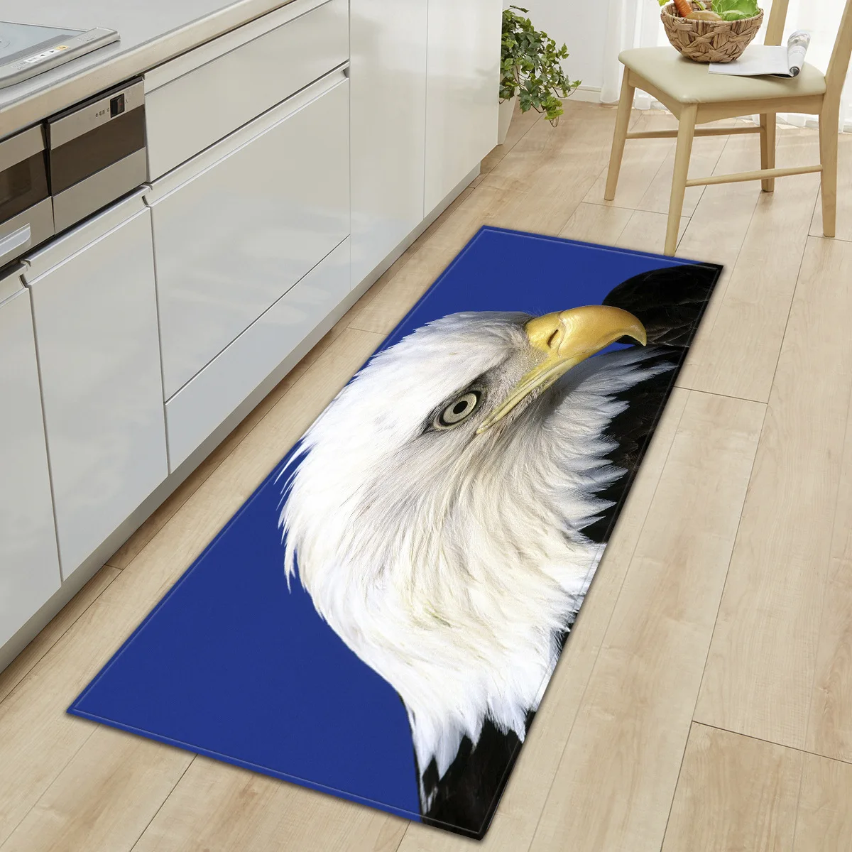 Фланелевый прямоугольный длинный кухонный коврик с принтом орла мягкий