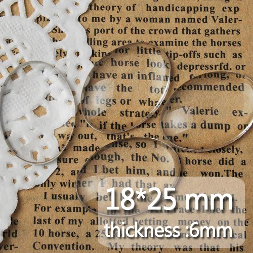 18*25 мм овальный плоский задний прозрачный хрустальный стеклянный кабошон