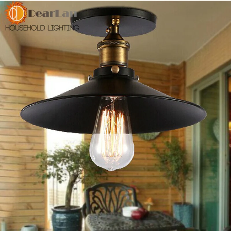 Винтажный потолочный светильник Эдисона E27 лампа в американском стиле железный