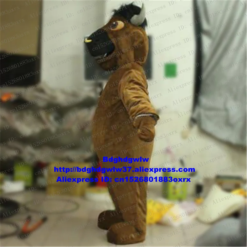 Brown Kerbau Buffalo Bison Ox Bull Cow Cattle Calf Mascot Costume Cartoon Character Soliciting Business High Quality zx2203 |