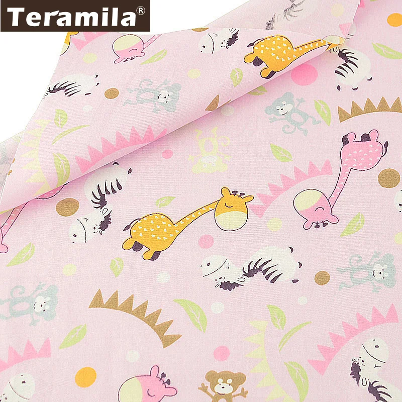 Teramila Tecido 100% хлопок DIY швейный материал розовый животные Стиль Скрапбукинг