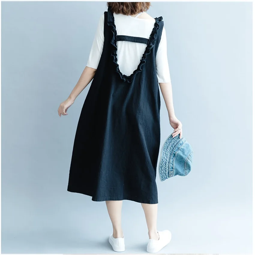 Летнее женское платье большого размера с v образным вырезом черное хаки