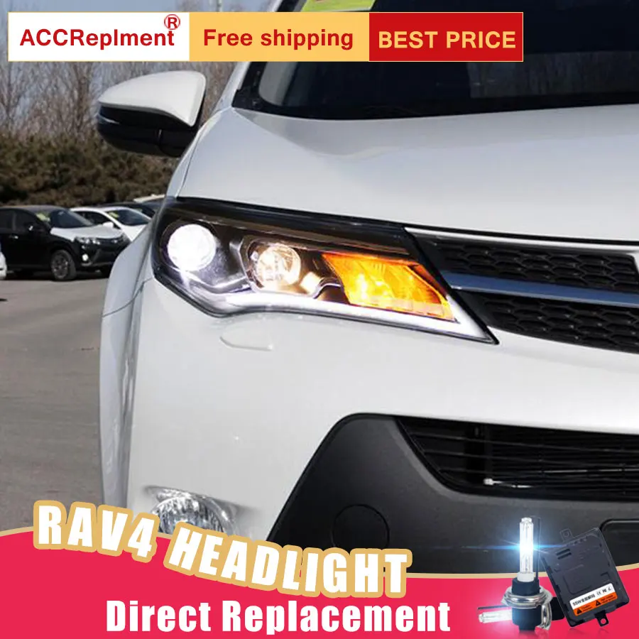 2 шт. светодиодный ные фары для RAV4 2014 2015 Автомобильные ангельские глазки