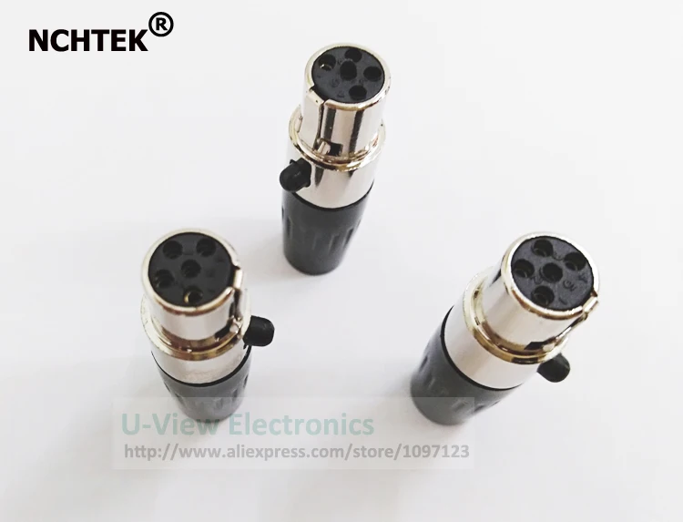 NCHTEK Mini XLR 5 контактный гнездовой разъем аудио Микрофон Разъем MIC Tini TA5F