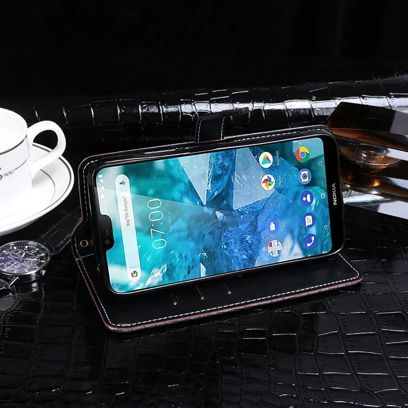 Роскошный чехол-бумажник из крокодиловой кожи для Nokia 7 1 TA-1096 TA-1100 TA-1085 TA-1095