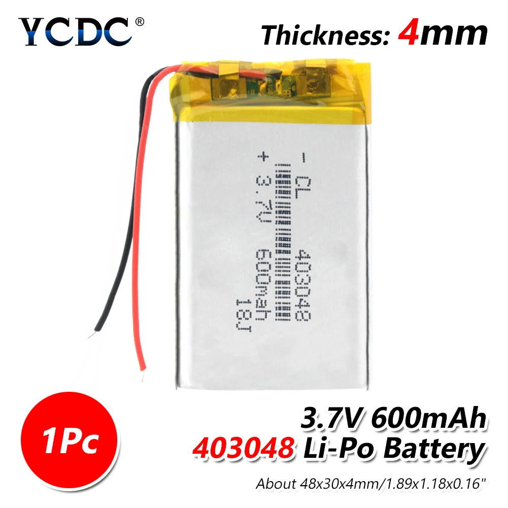 1 piece 1/2/4 шт. 3,7 в 403048 Li-Ion Батарея Перезаряжаемые 3,7 вольт 48x30x4 мм литий-полимерный Батарея с Pcb для MP3 MP4 MP5 gps - Цвет: 1 piece
