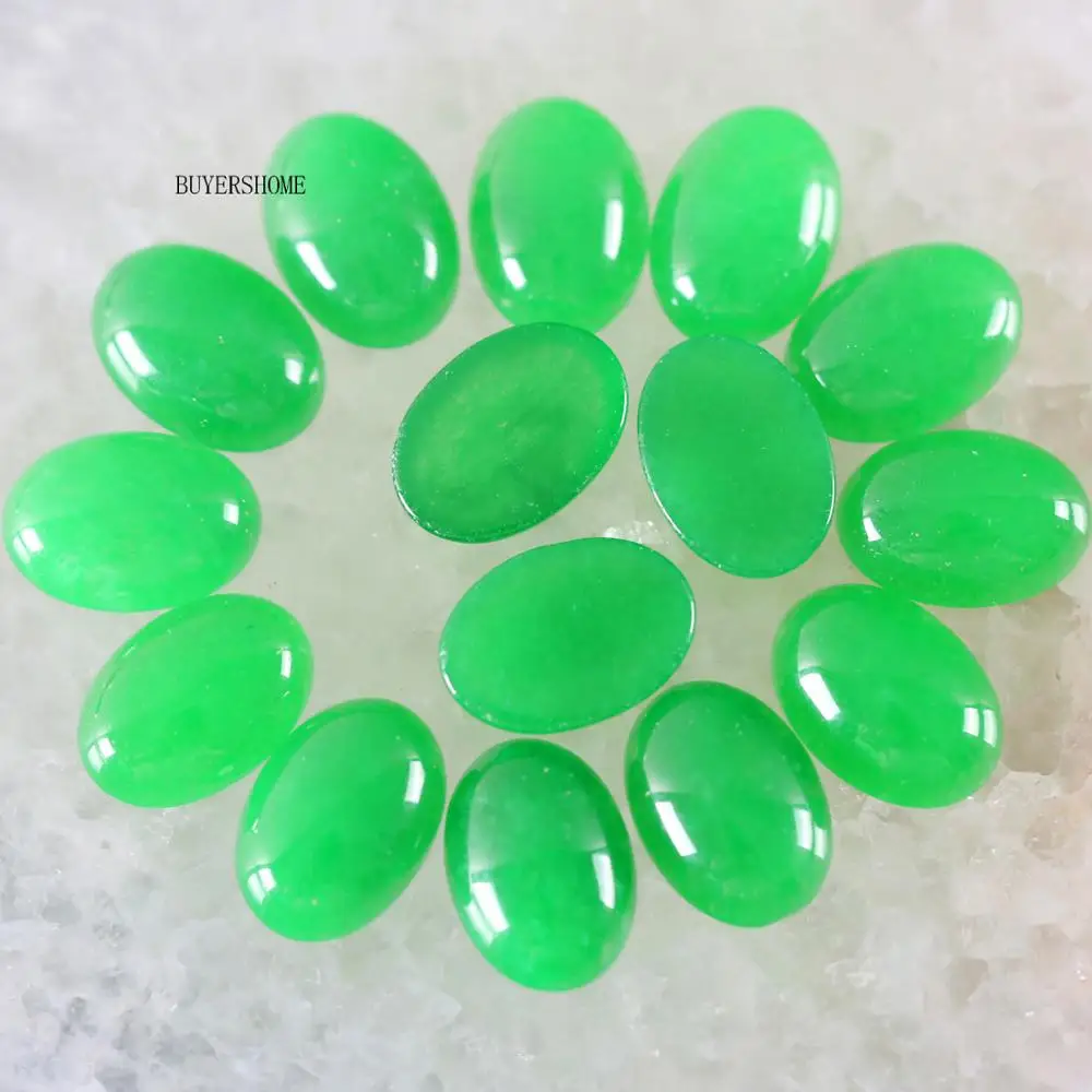 

Oval 13x18MM&12x16MM Natural Stone Green Jades CAB Cabochon For Making Necklace Pendant Bracelet Earrings 10Pcs K1598