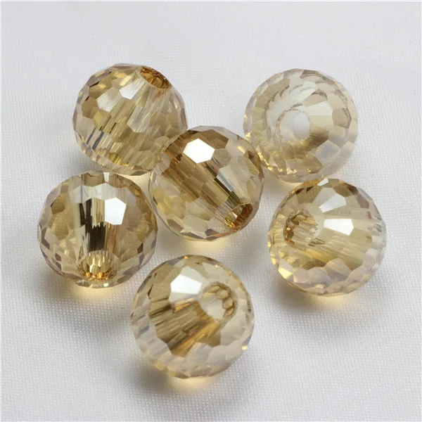 Amber gold ZHUBI AAA 96 граненые шарики 14 мм 10 шт. Амулеты с покрытием стеклянные бусины, украшения для рукоделия хрустальные поделки Бисероплетение для украшения - Цвет: Amber gold